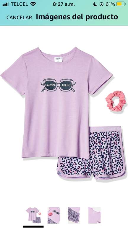 Amazon: Juego de Pijama para niña Calvin Klein | envío gratis con Prime