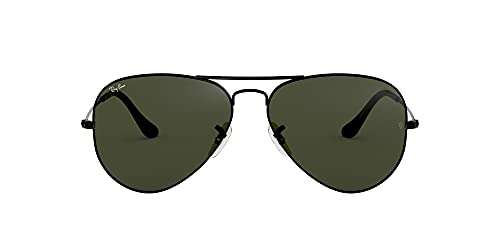 Amazon: Ray-Ban Men's 0RB3025 Aviator Sunglasses, Shiny Black 4J, 62 mm (57.5 mm) - Para ponerse en mood: Top Gun