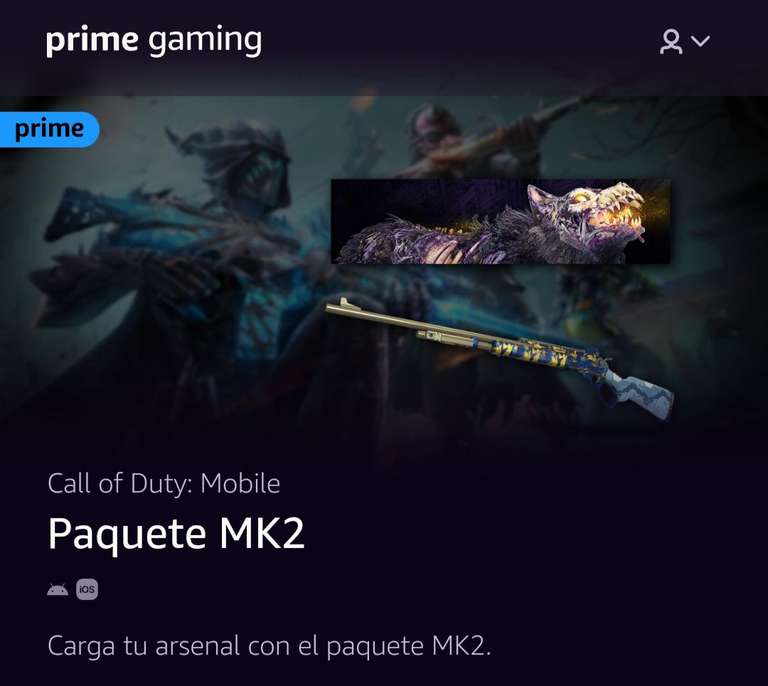Prime gaming - Call of Duty Mobile paquete MK2 Paquete MK2
