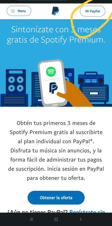 Spotify, primeros 3 meses premium gratis con cuenta Paypal