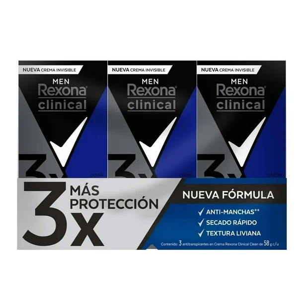 Sam's Club: Antitranspirante en Crema Rexona Clinical Classic 3 pzas de 58 g c/u