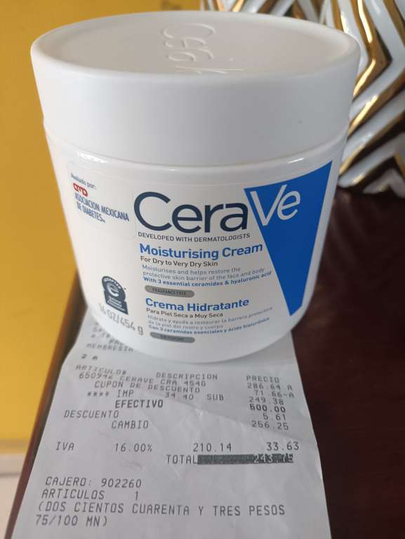 Cerave 454 gr crema hidratante Costco