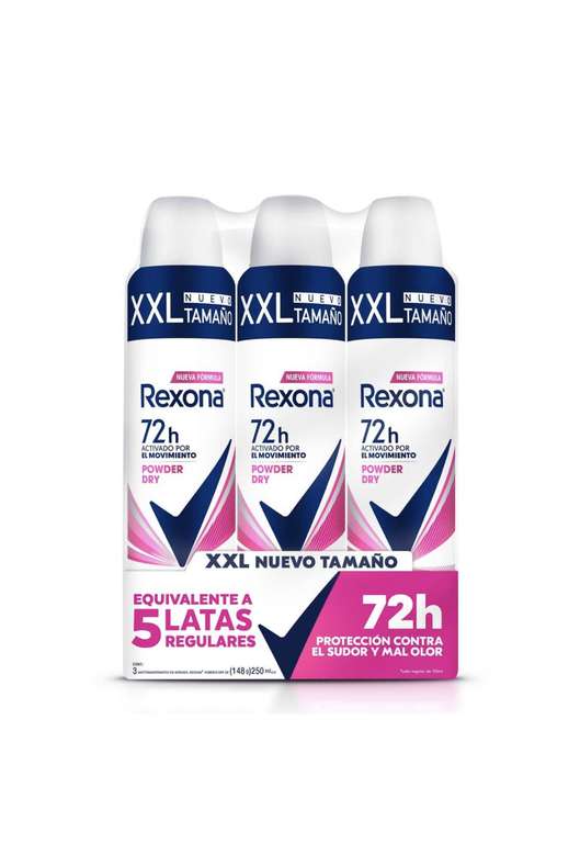 SAMS: 30 desodorantes rexona XXL 250 ml (promonovela incluida)