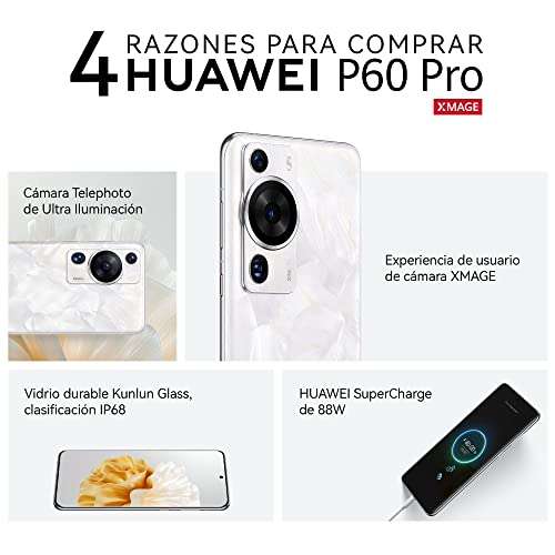 Amazon: HUAWEI P60 Pro 12+512 Blanco + Watch GT3 (Banorte)