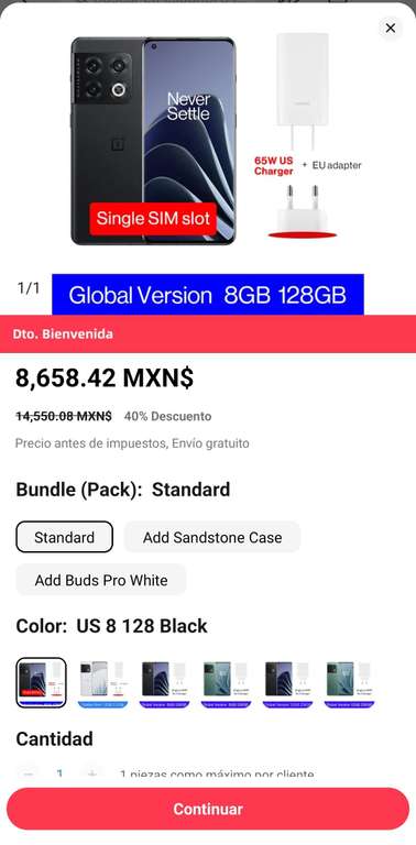 AliExpress: ONEPLUS 10 PRO 5G ( 8GB/128GB ) versión global