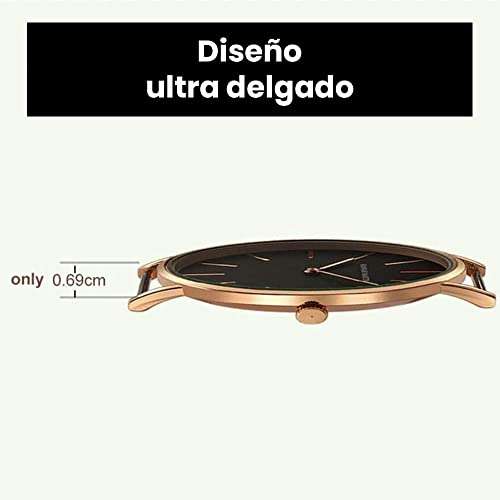 Amazon: HANNAH MARTIN Reloj Análogo para Mujer con Diseño Minimalista, Maquinaria Japonesa