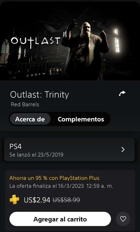 Outlast 1 y 2 + DLC en PlayStation Store