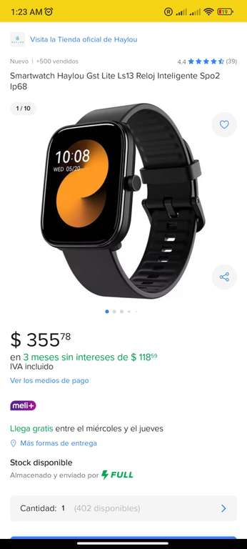 Mercado libre best sale smart watch