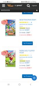Game planet: New pokemon Snap y Mario Golf Super Rush ( precio C/U)