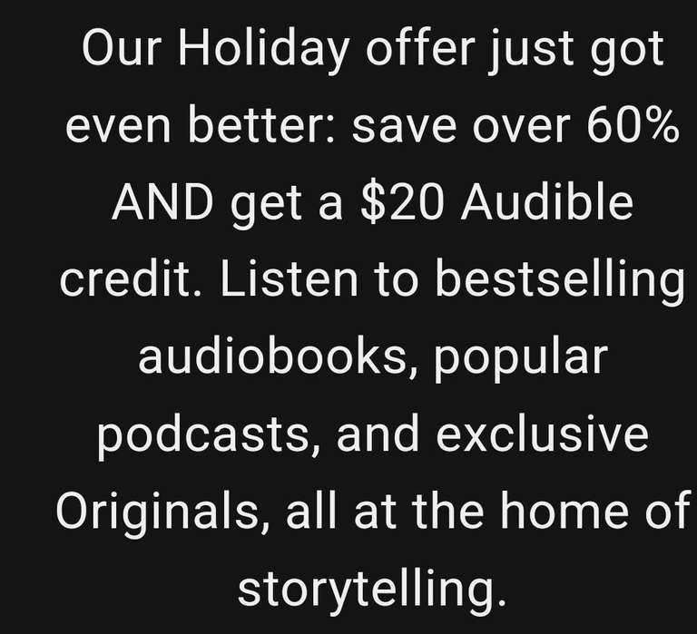 Audible USA: Premium Plus a $116 por mes incluye $388 de regalo + un crédito por mes para comprar el libro que quieras
