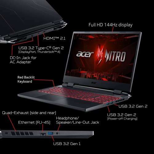 Amazon: Acer Nitro 5i5-12500H|RTX 3050 Laptop GPU|15.6" FHD 144Hz IPS Display|8GB DDR4|512GB PCIe Gen 4 SSD|Killer Wi-Fi 6|Backlit Keyboard