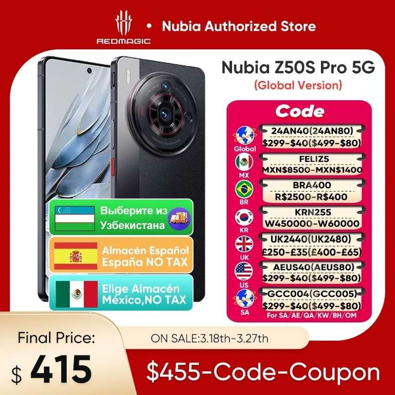 AliExpress: Nubia Z50S Pro 5G (Enviado desde México)