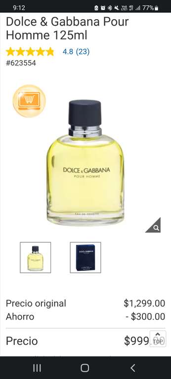Costco: Fragancia Dolce & Gabbana Pour Homme 125ml