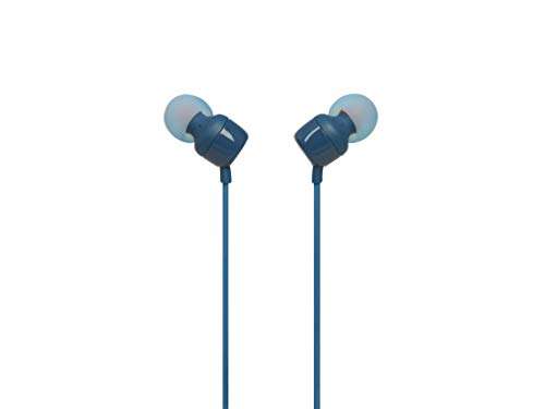 Amazon: JBL - Auriculares intraurales con cable Tune 110 con micrófono y control, color azul