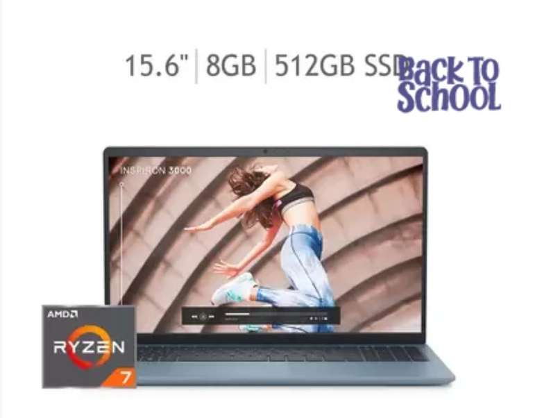 Costco Dell Laptop Inspiron 15.6" AMD Ryzen 7