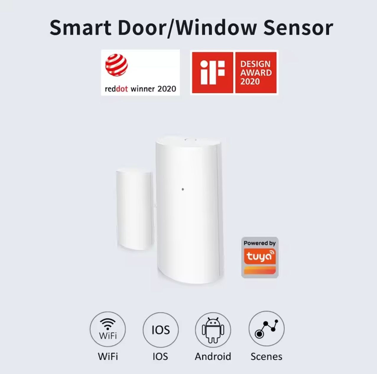 AliExpress: Sensor de detección inteligente para puertas y ventanas WiFi Tuya 2pz | Sección Monedas