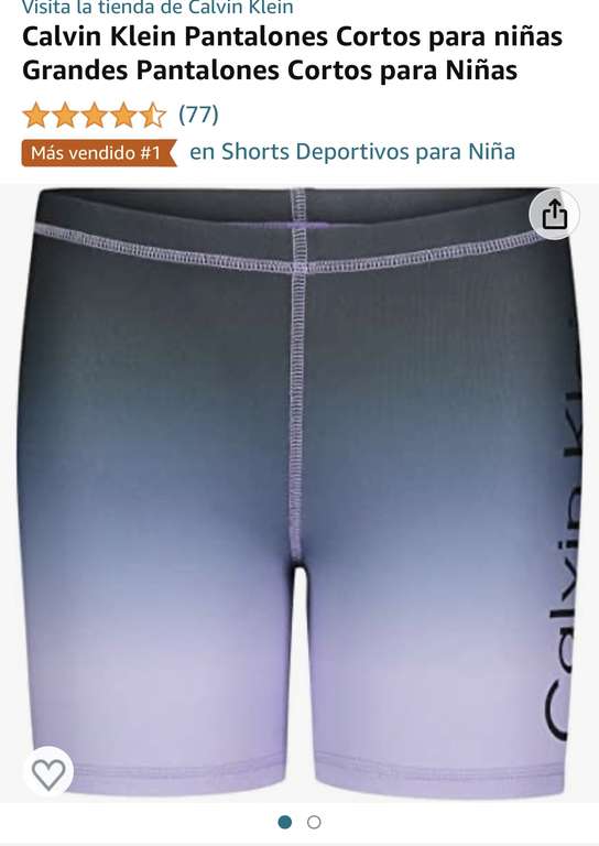 Amazon - Pantalones cortos Calvin Klein para niña | envío gratis con Prime