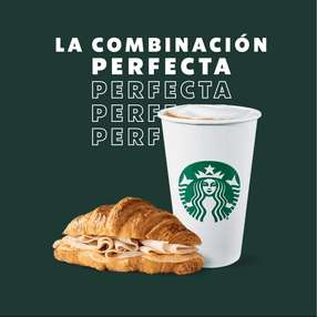 Starbucks: Latte Grande + Croissant de Jamón y Queso por $86
