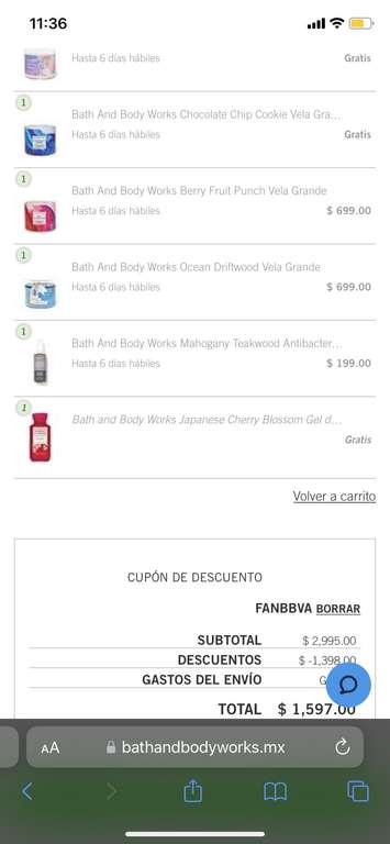Bath & Body Works 4 x2 en Velas grandes + gratis un gel de cereza japonesa y más ofertas en jabones y gel anti bacterias