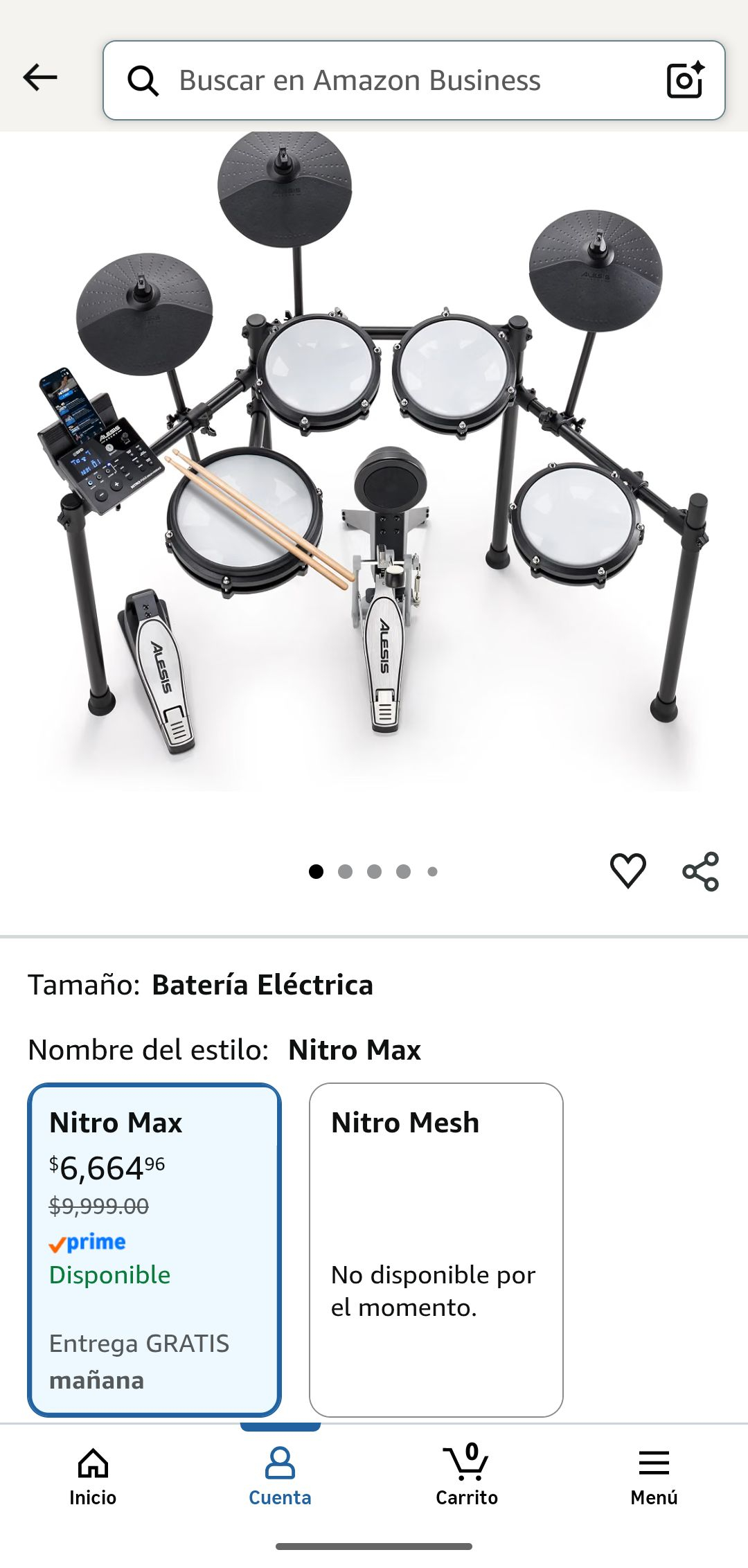 Bateria Alesis Nitro Max (Amazon Bussiness) con Banorte