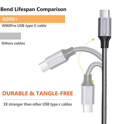 Amazon: Oferta Relámpago de Kit de 3 cables USB-C a USB-C -> WIKIPro USB C a USB C 60w Cable 3Pack (0.3+ 1+ 2M)