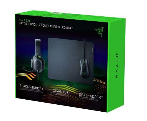 Amazon: Razer Battle Bundle - Kit de accesorios gaming -DeathAdder V2 BlackShark V2 X Gigantus V2 M Negro BundleWindows - Bundle Edition