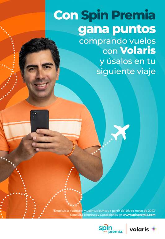 Spin Premia & Volaris: Acumula puntos por tus vuelos y úsalos en OXXO/Doña Tota/Volaris (A partir del 8 de Mayo)