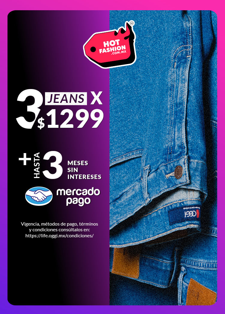 Oggie Jeans: 3 pantalones por 1299 + 3MSI