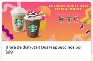 Starbucks: 2X1 en Frappucinos en tienda o en app rewards