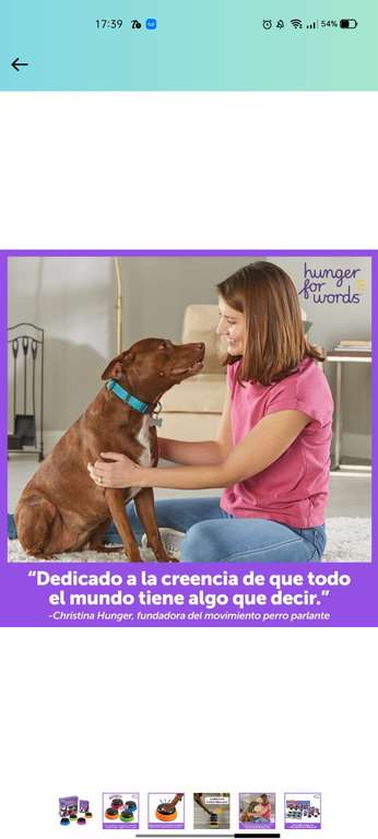 Amazon: Comunícate con tu firulais - Hunger for Words Talking Pet Starter Set - 4 piezas, Botones para Enseñar a tu perro a hablar