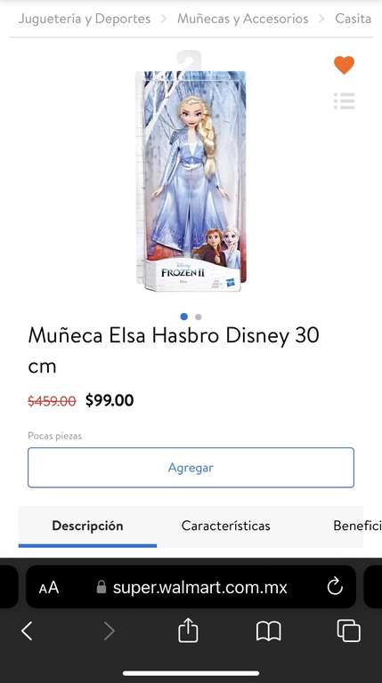 Walmart: Muñeca Elsa Hasbro Disney 30 cm