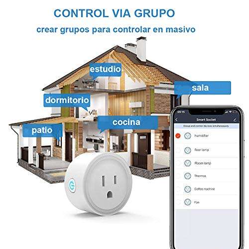 AMAZON: 4 EnchufeS Inteligente Wifi, Smart Plug, Función de Temporización, Control de Voz, Compatible con Alexa Y Google (Pack de 4)