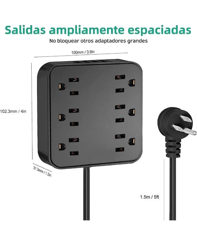 Amazon: Multicontacto USB y de corriente