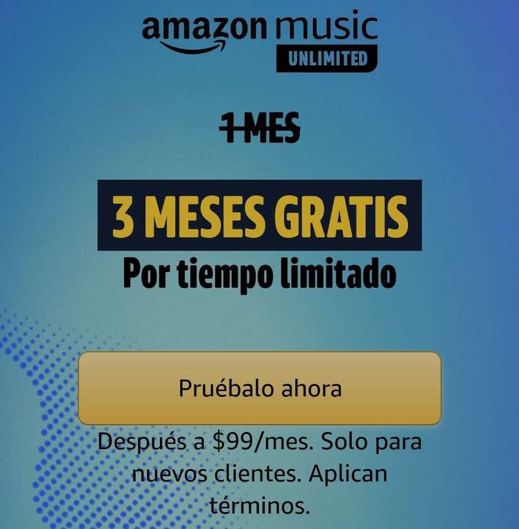 Amazon Music Unlimited: 3 meses gratis (nuevos usuarios)