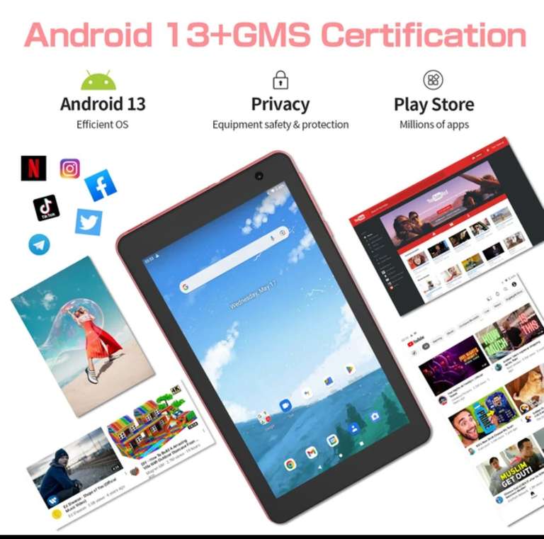 Aliexpress: PRITOM-Tableta Android 13 de 8 pulgadas, 8GB RAM, 64GB ROM, 1 tera expansión