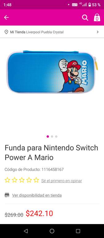 Liverpool: Funda para Nintendo Switch Power A (Mario)