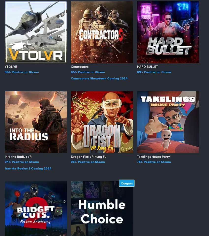 Humble Bundle con 7 grandes juegos VR por 23 €