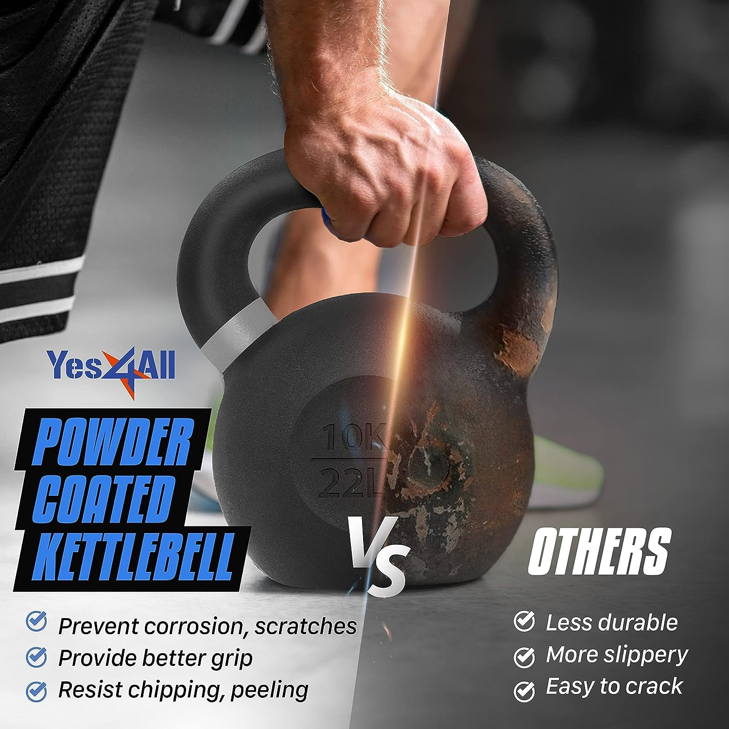 Amazon: Pesa Rusa (Kettlebell) de Hierro Fundido Yes4All 26lbs/12kg