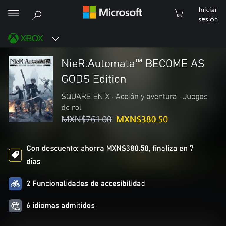 Xbox Store: NieR Automata BECOME AS GODS Edition