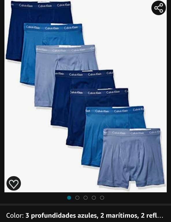 Amazon: Boxers Calvin Klein azules, paquete de 7 CH y M
