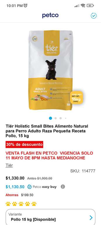 Petco: Tier Alimento seco para Perro Adulto Razas pequeñas