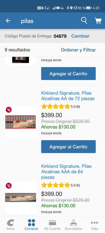 Costco: Kirkland Signature, Pilas Alcalinas AA de 72 piezas