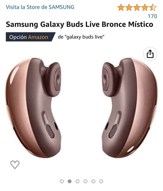 Amazon: Samsung Galaxy Buds Live Bronce Místico