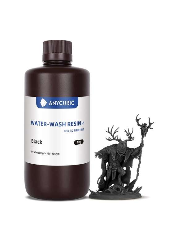 Amazon: Resina 3D Anycubic lavable con agua 1kg negro