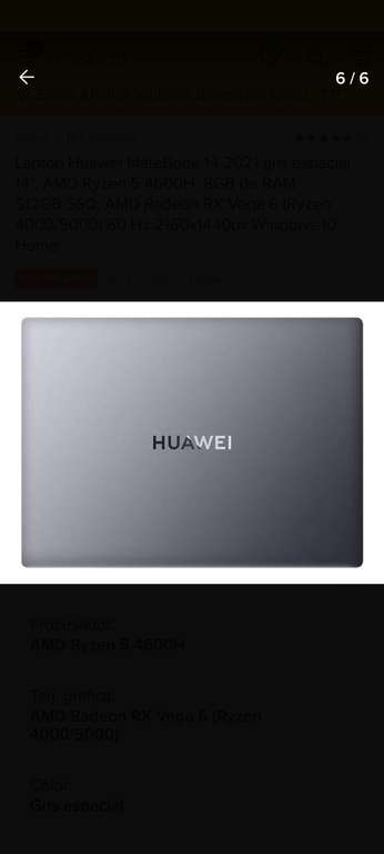 Mercado Libre: Laptop Huawei 14