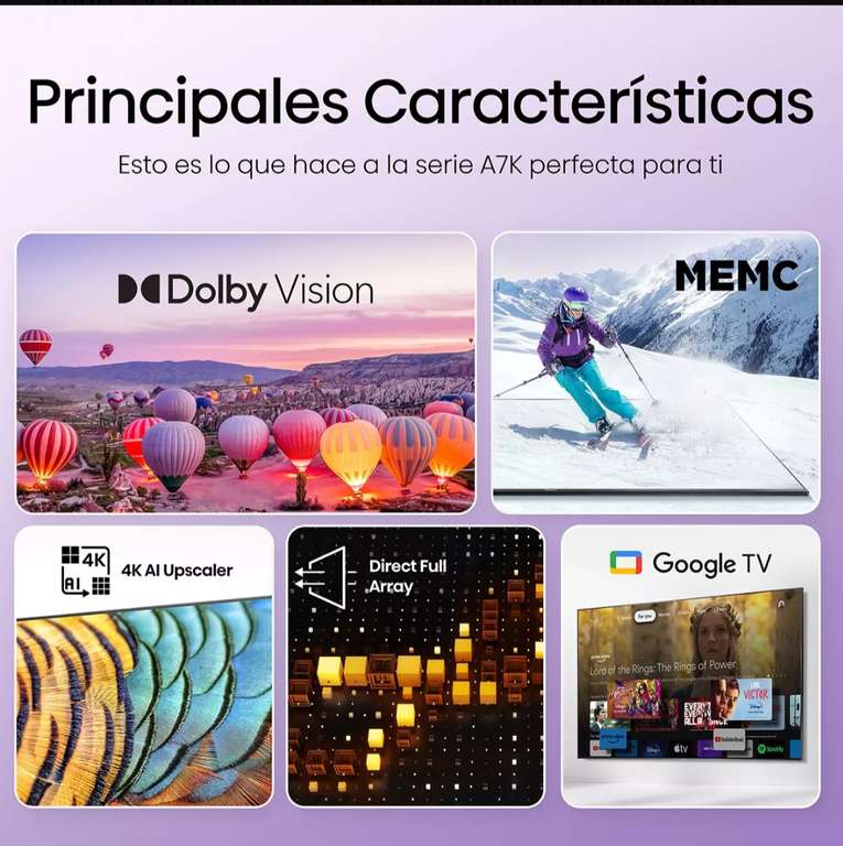 Mercado Libre: Smart Tv Hisense 65'' 4k Con Dolby Vision 65a7k