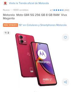Mercado Libre: Motorola G84 Enviado por tienda oficial Motorola (pagando con TDC Mercado Pago Visa)