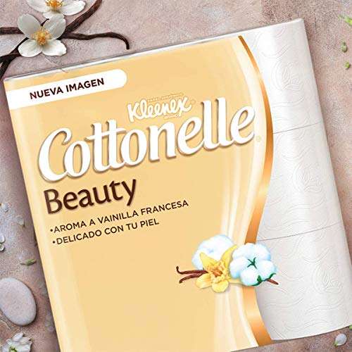 Amazon: Kleenex Cottonelle Beauty, Papel Higiénico, color Blanco, 18 Rollos x 180 Hojas Triples | envío gratis con Prime