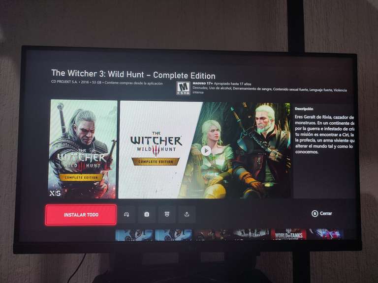 ENEBA | The Witcher 3: Wild Hunt GOTY/Complete Edition. Xbox One/Series Key ARGENTINA. Leer descripción.