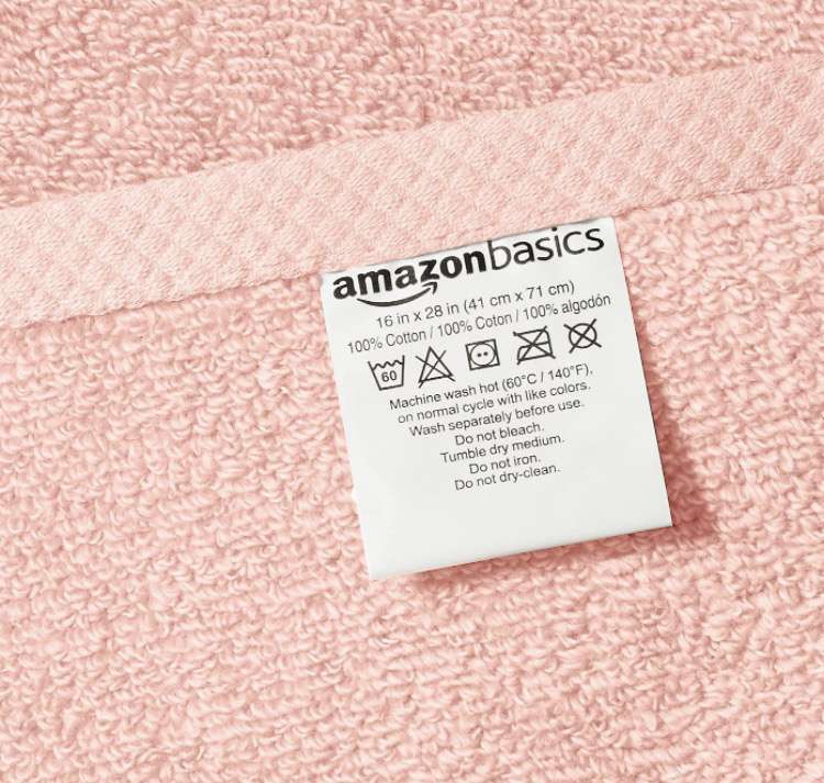 Amazon Basics, Juego de toallas de secado rápido, Pétalo rosa, 8 piezas 41 x 71 cm